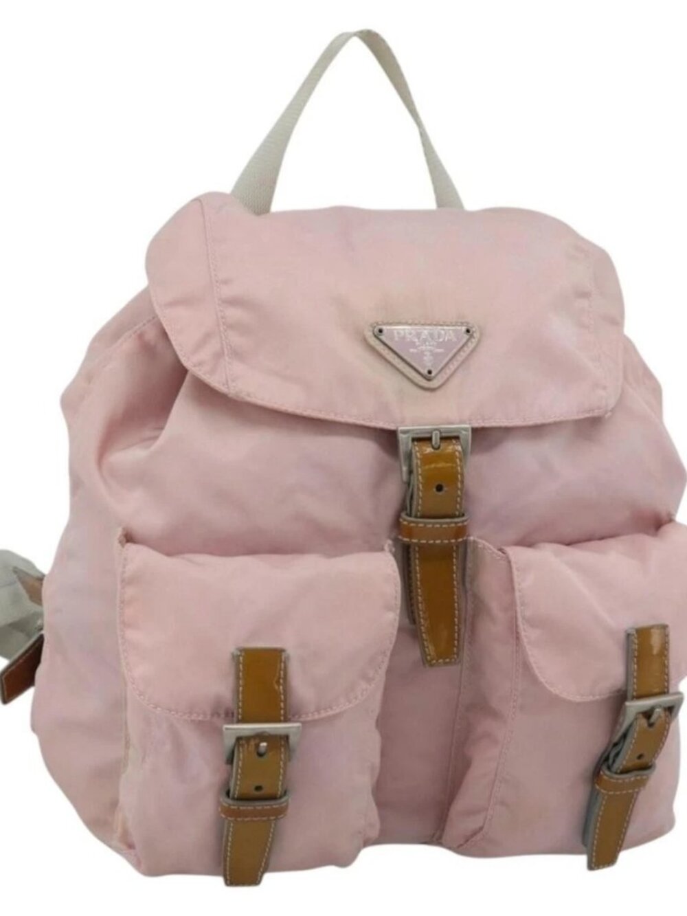 PRADA Backpack Nylon Pink Silver Auth